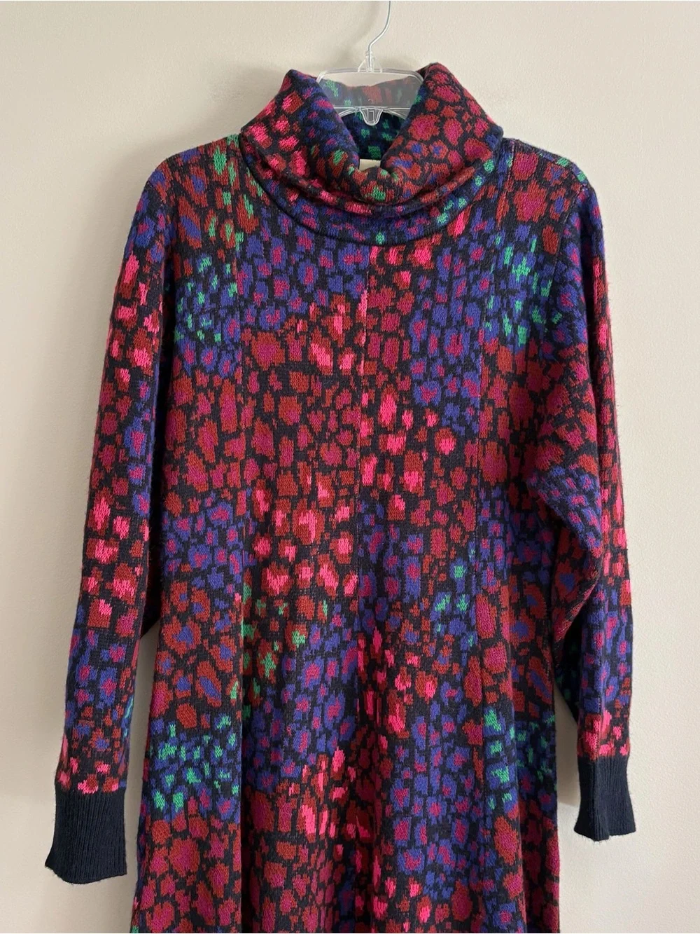 FARM Rio Multicolor Turtleneck Knit Maxi Dress Size L - Picture 2 of 8